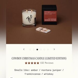 Ranger Station Cowboy Christmas candle NIB with matches NWT